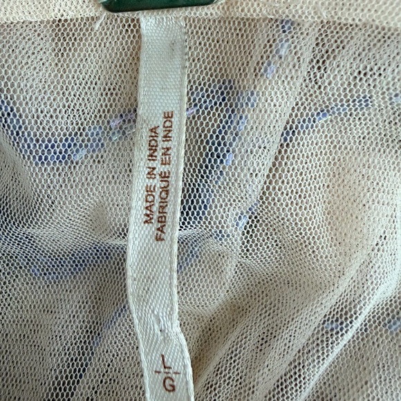 Free People Beaded Mesh Mini Slip Dress – Size Large - Picture 10 of 11